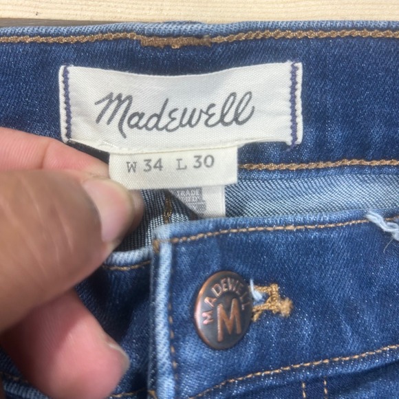 Madewell Mens Slim Jeans 34x30 Blue Medium Wash CoolMax All Season MA265 FA20 - Picture 4 of 10